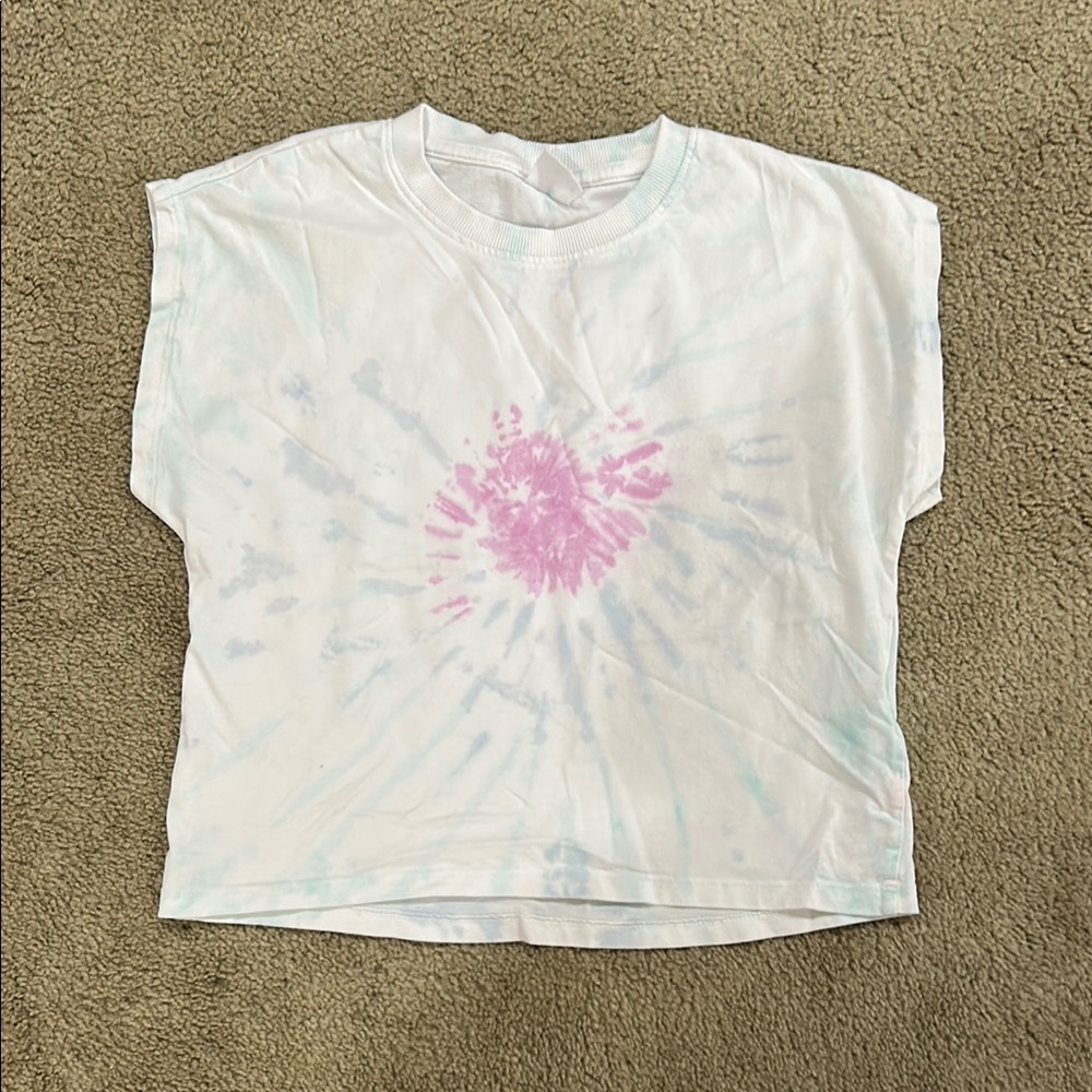 Kids Tie-Dye T-Shirt - Pink and White